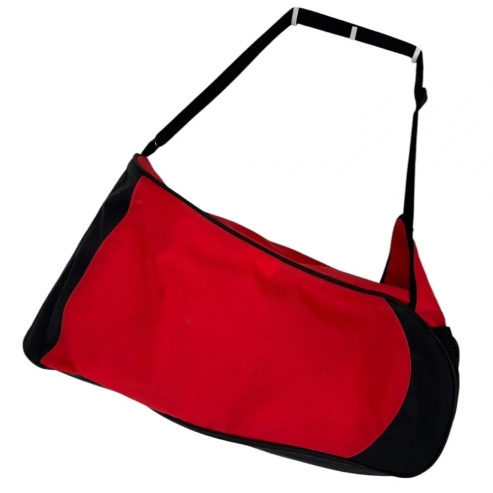 VINTAGE Nike Red and Black Unisex Barrel Style Duffel Bag